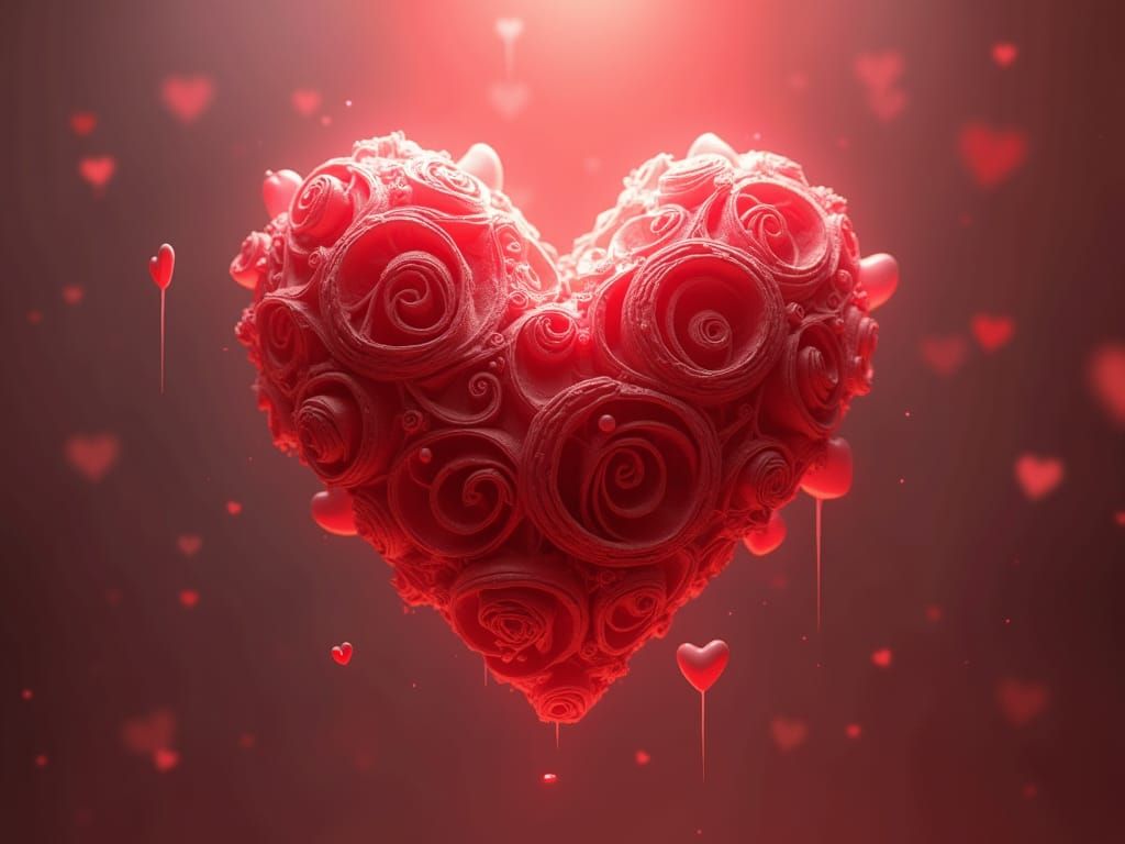 Stylized Red Heart Digital Art