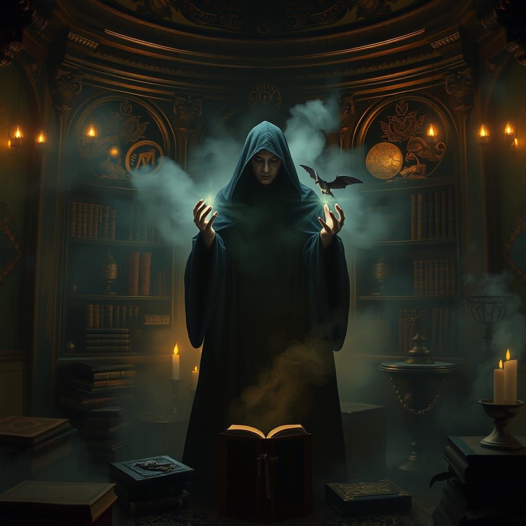 A Mystic Figure Basks in Ancient Knowledge