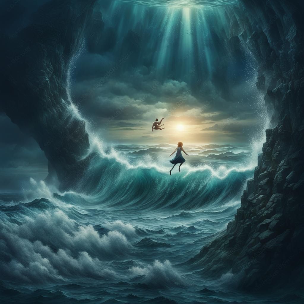 Dramatic Ocean Rescue: Digital Matte Painting