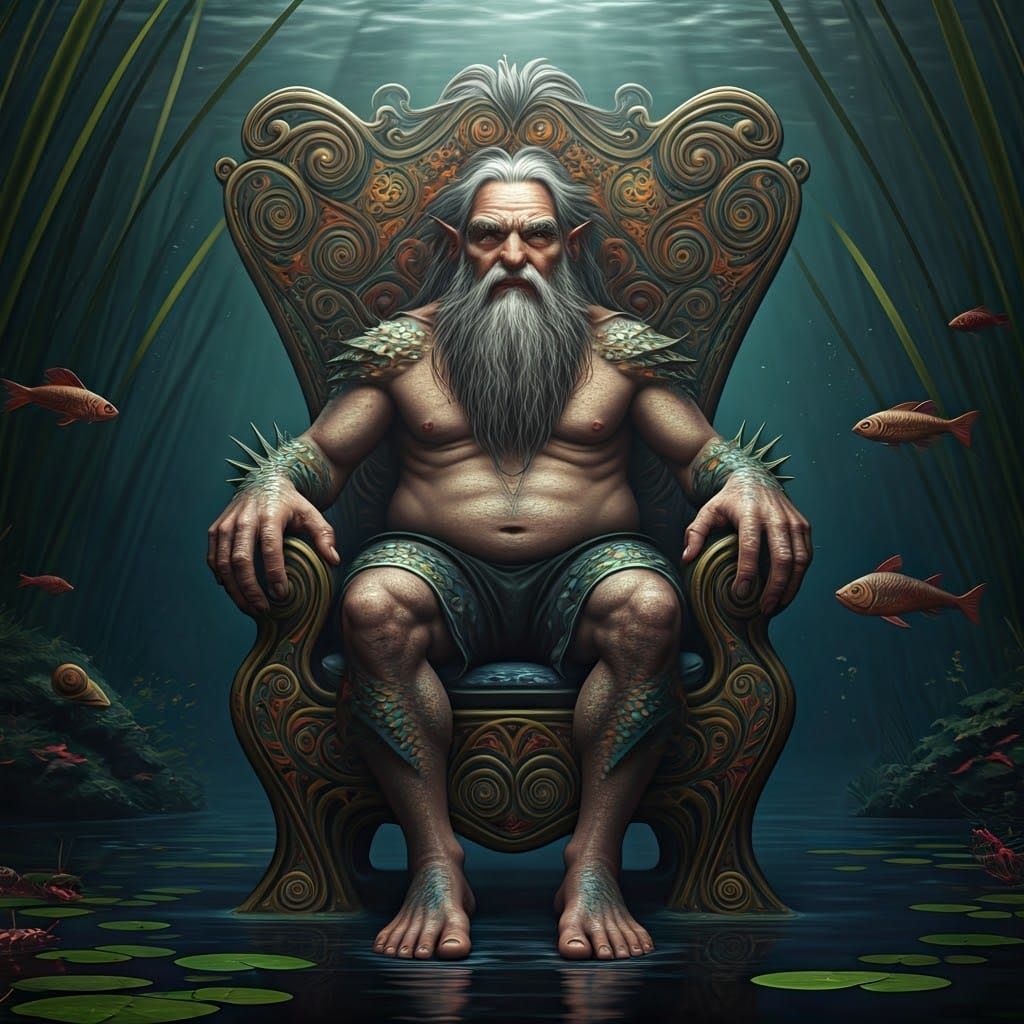 Vodyanoi: Lord of Rivers in Art Nouveau Style