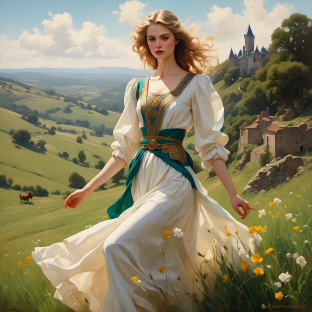 Paradise City: Beautiful Women in a Green Landscape