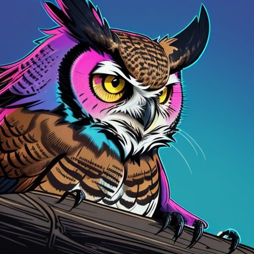 Dead Owl and Whiskey in Bakshi Style