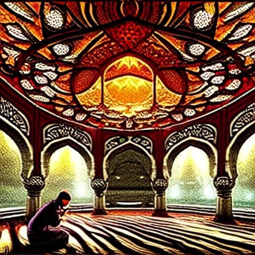 Photorealistic Muslim Prayer Room Art Museum