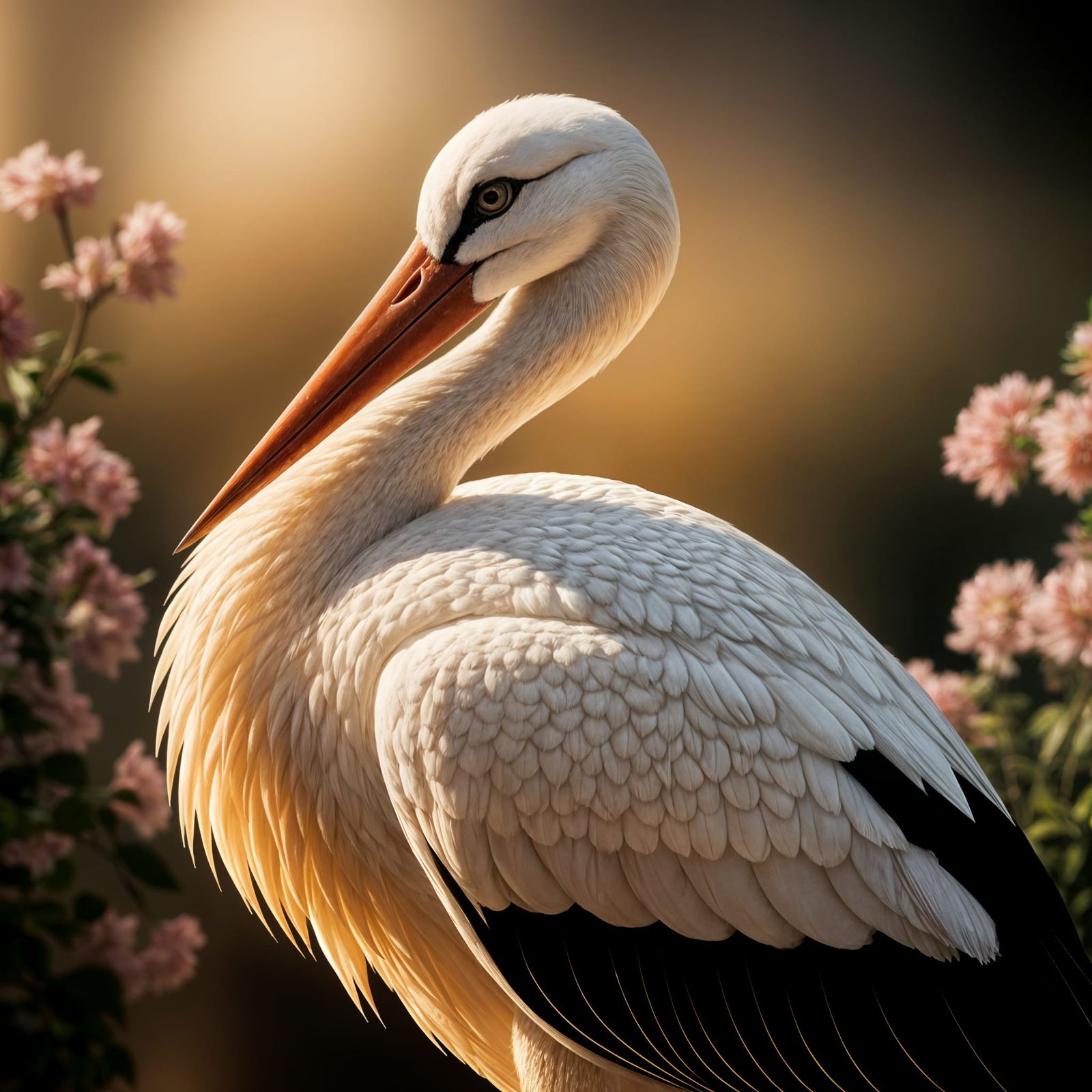 classic portrait of a stork by Michelangelo