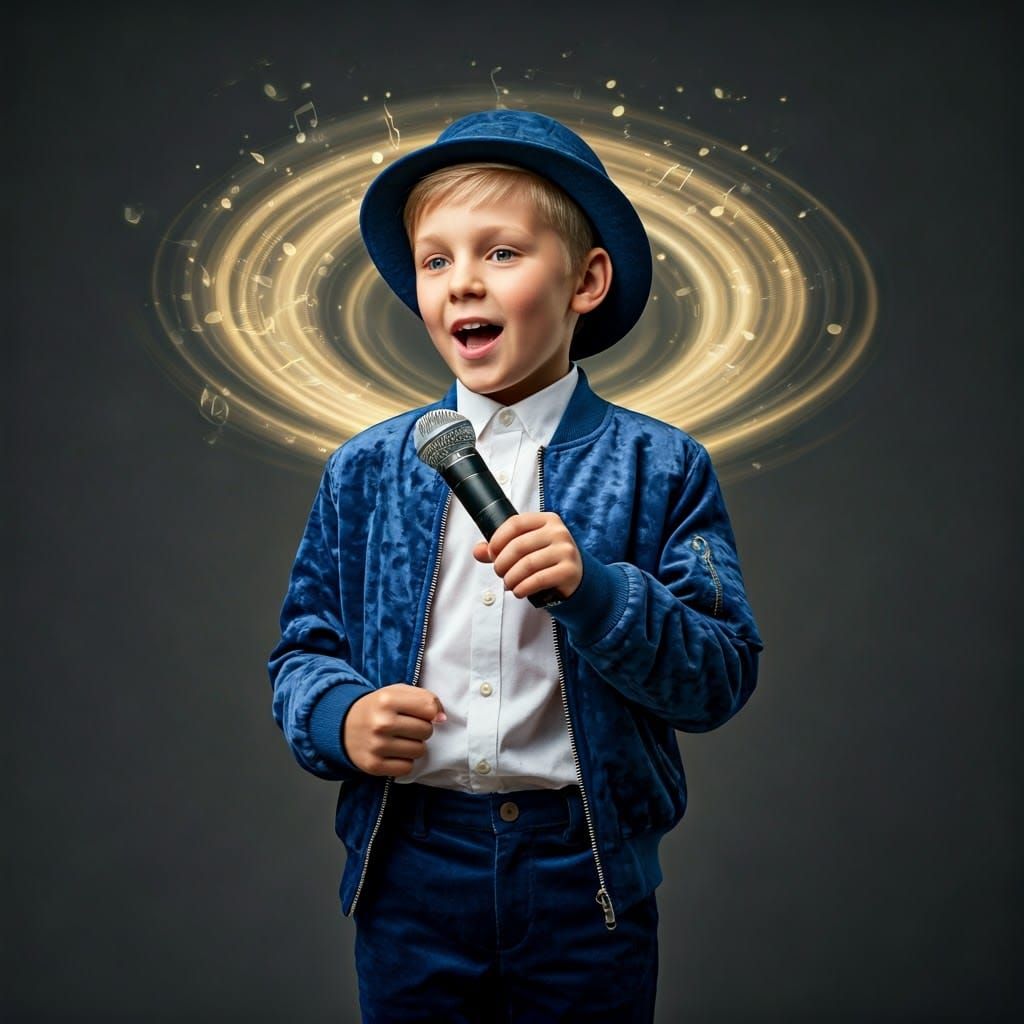 Velvet Blue Portrait of a Young Singer