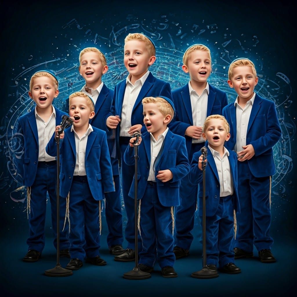 Joyful Hasidic Boys in Harmonious Celebration