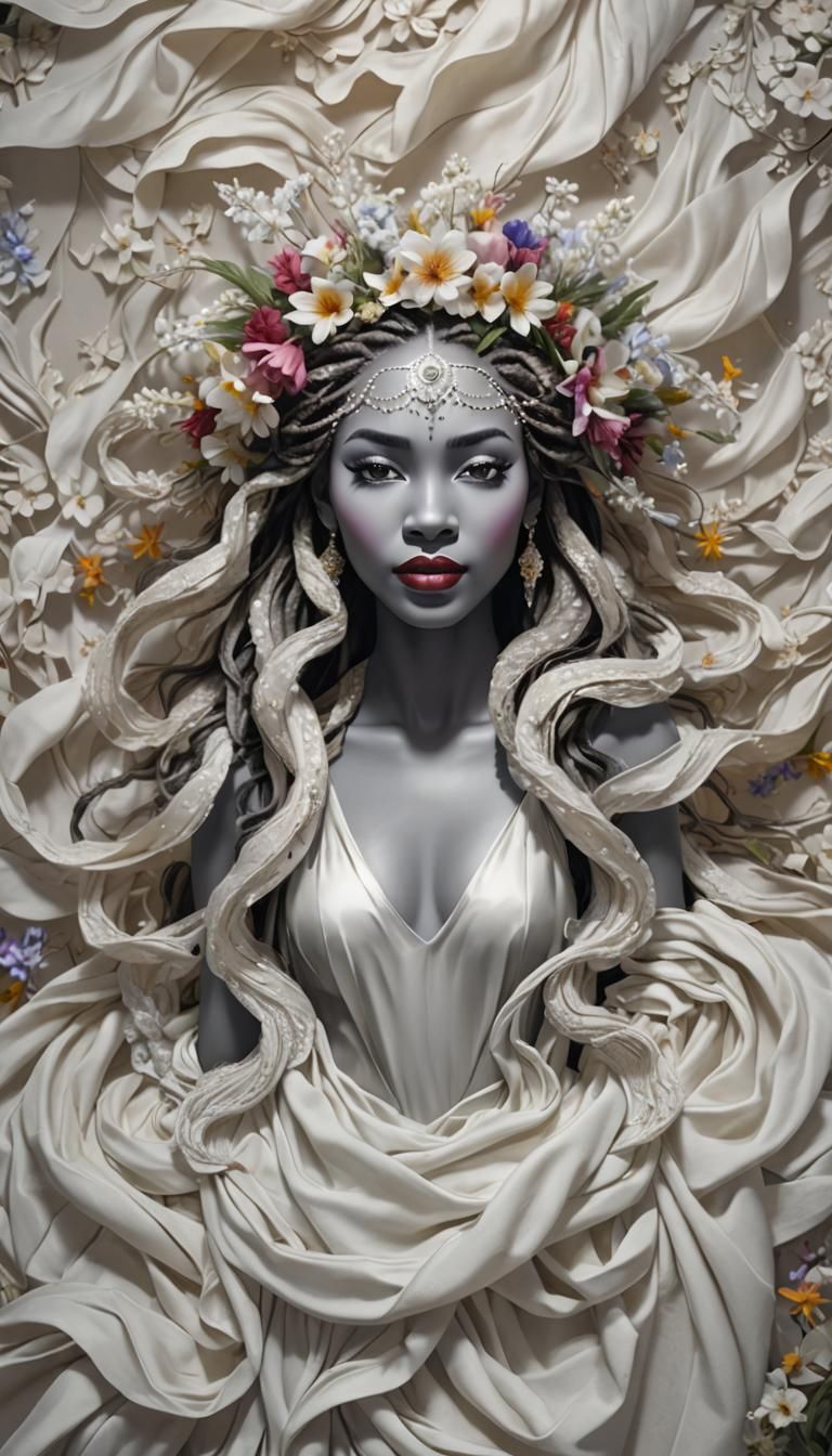 Creole Woman Dancing in Wildflower Necklace, 8K