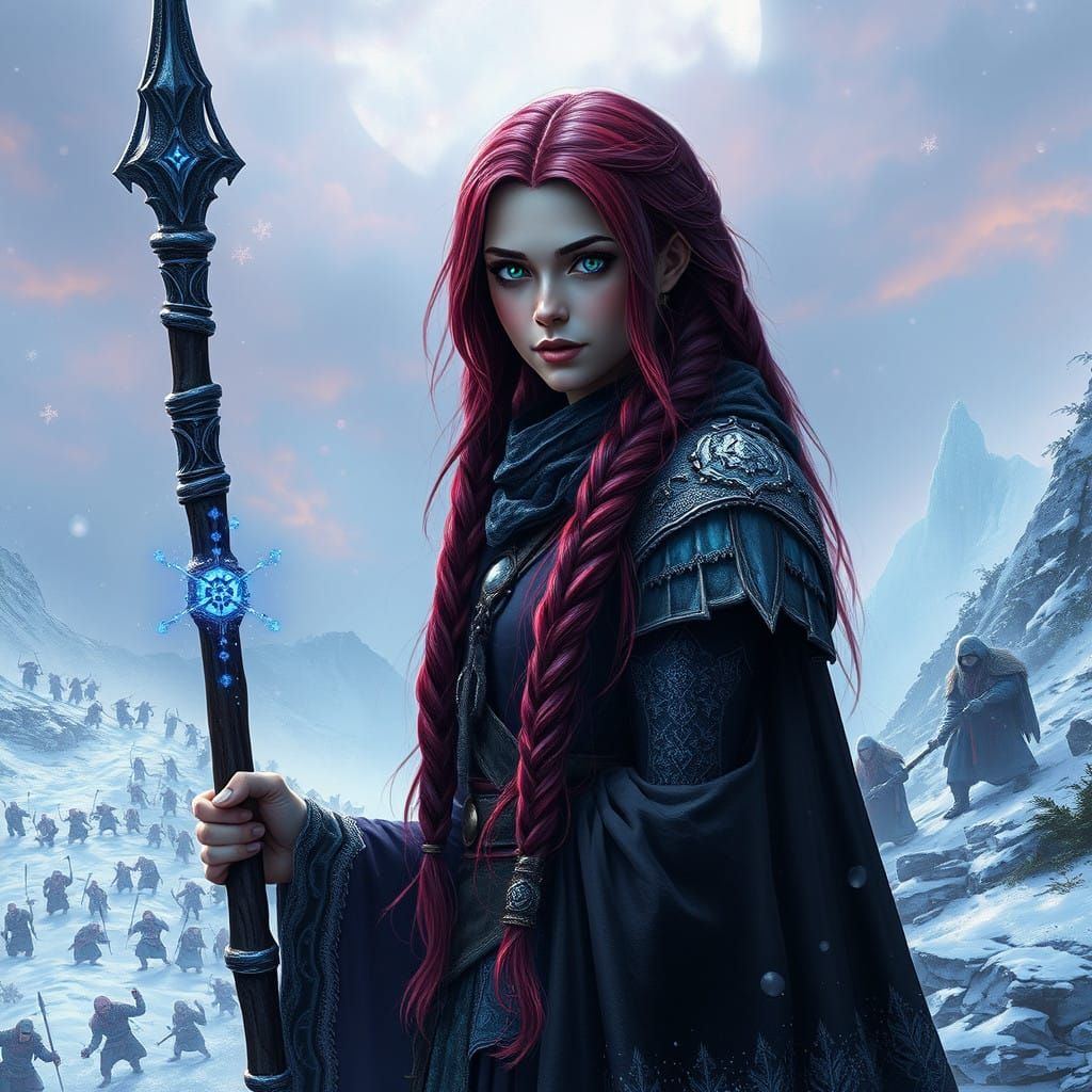 Surreal Frost Mage Defends Against Orcish Horde in Epic Fant...