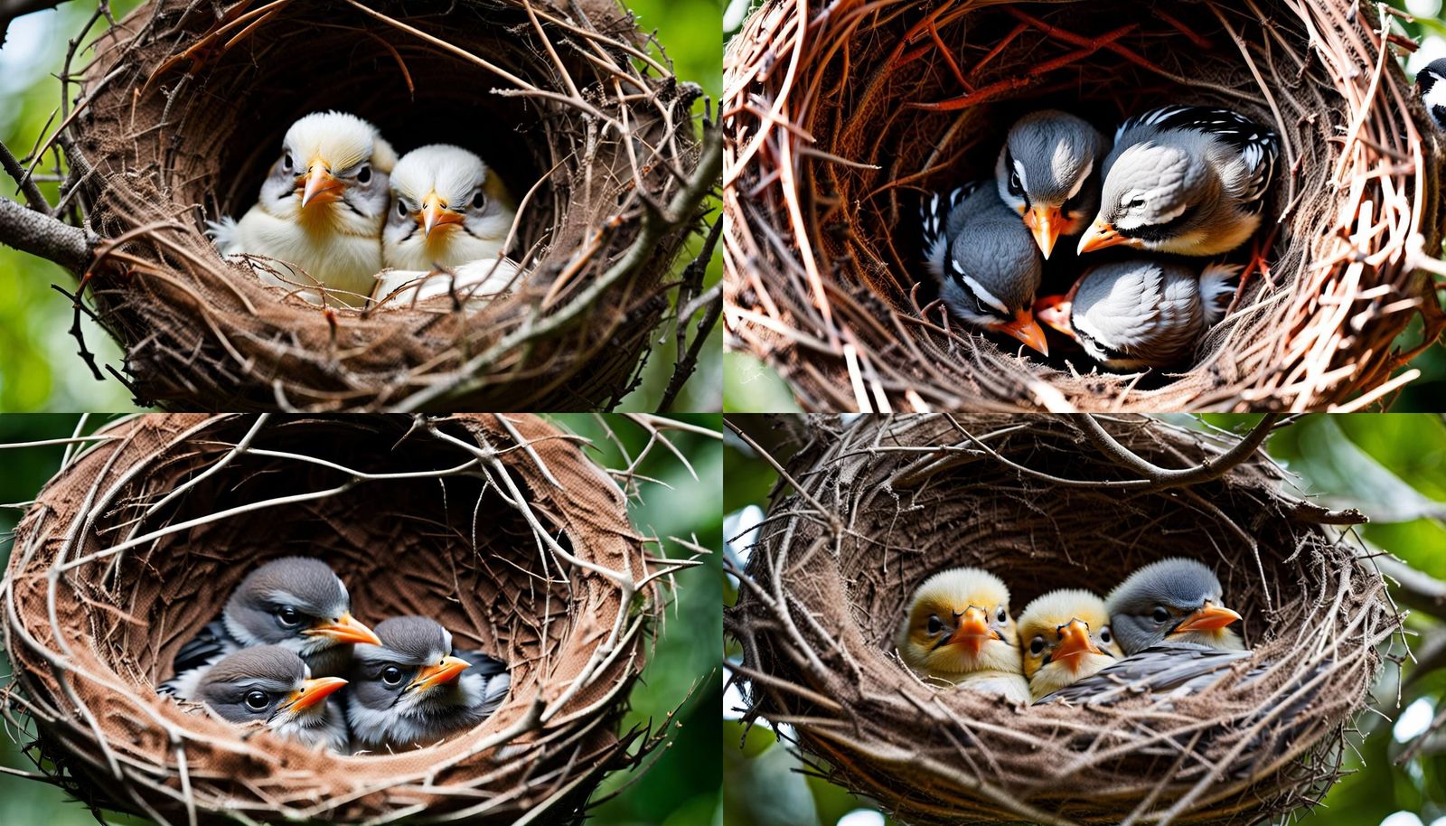Birds Sleeping Sweetly in Soft Round Nests
