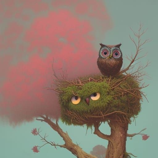 Cute Owl Portrait in Detailed Illustration