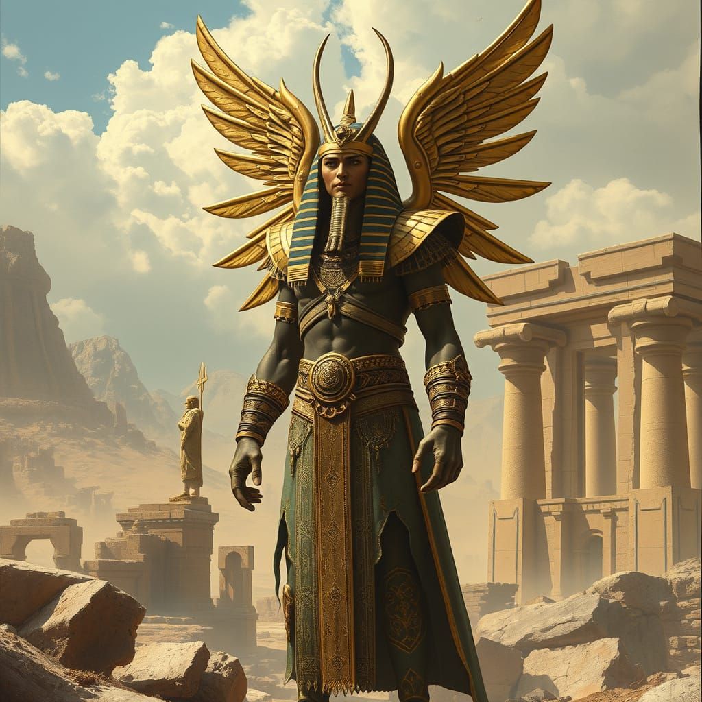 Anunnaki Figure in Mesopotamian Ruins