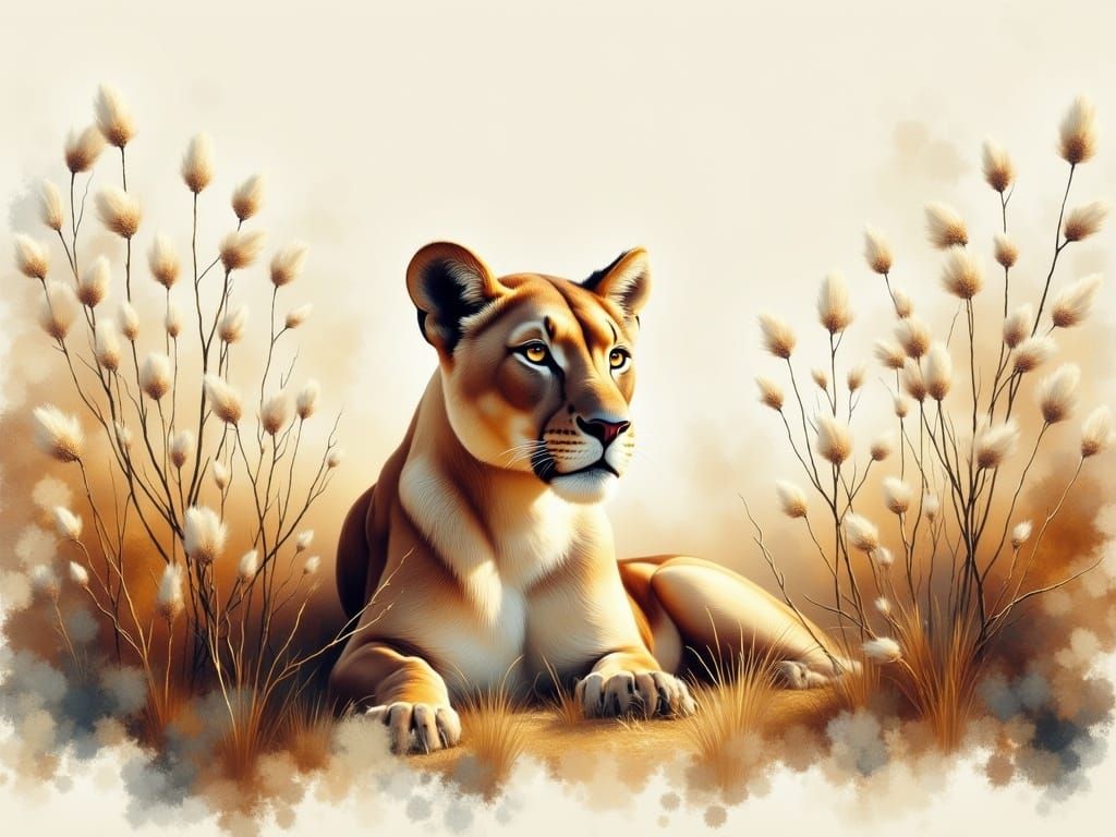 Mountain Lion in Bohemian Landscape