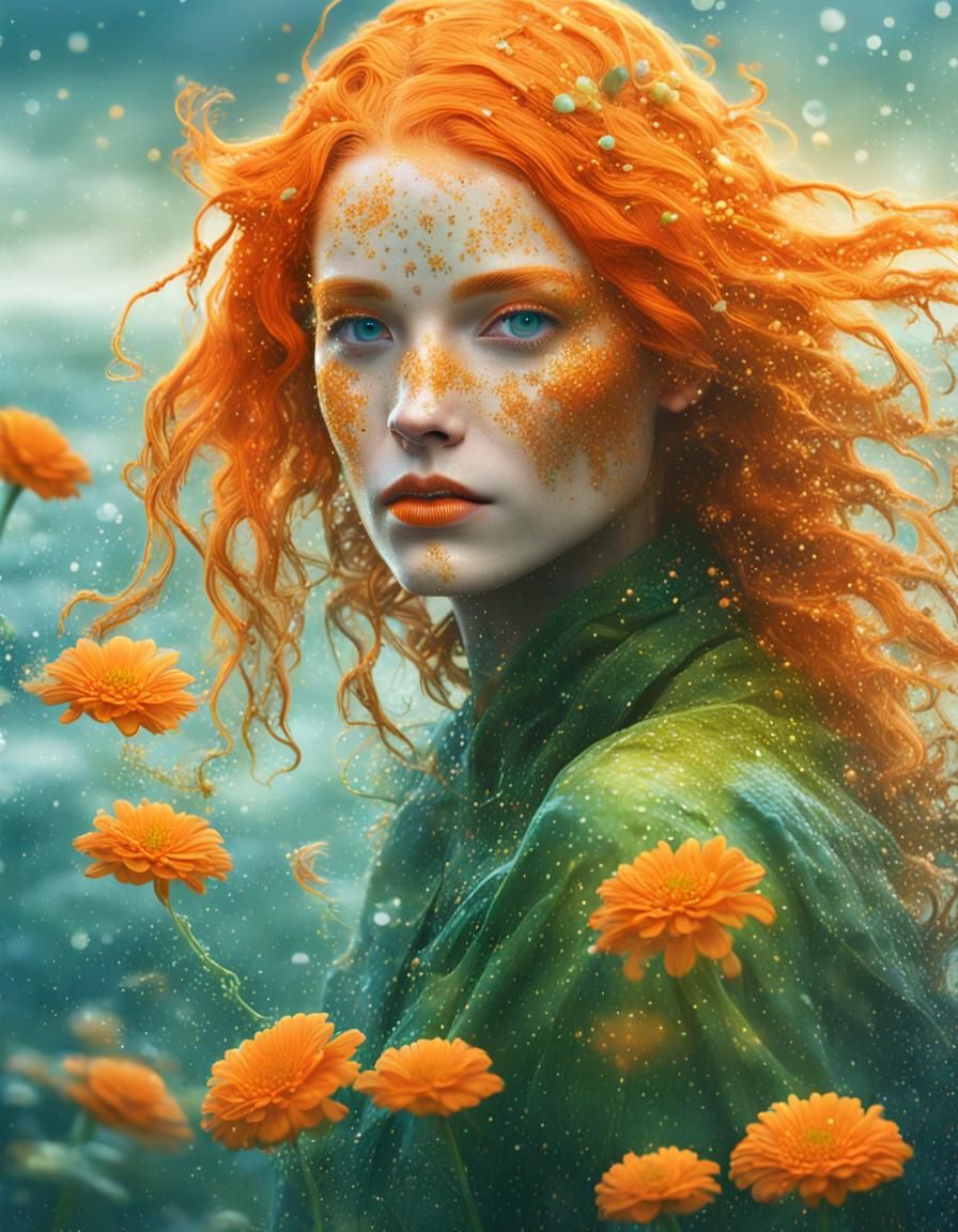 Vibrant Sea Creature Portrait in Surreal Style