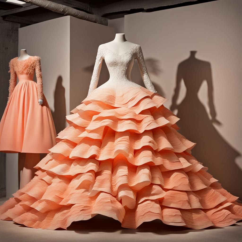 Fine Art Paper Collage :  Rustic Tiered Ripped Paper  Ball G...