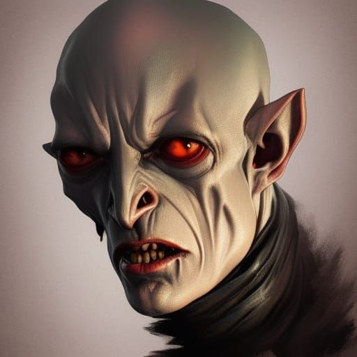 Nosferatu Portrait in Hyperdetailed Style