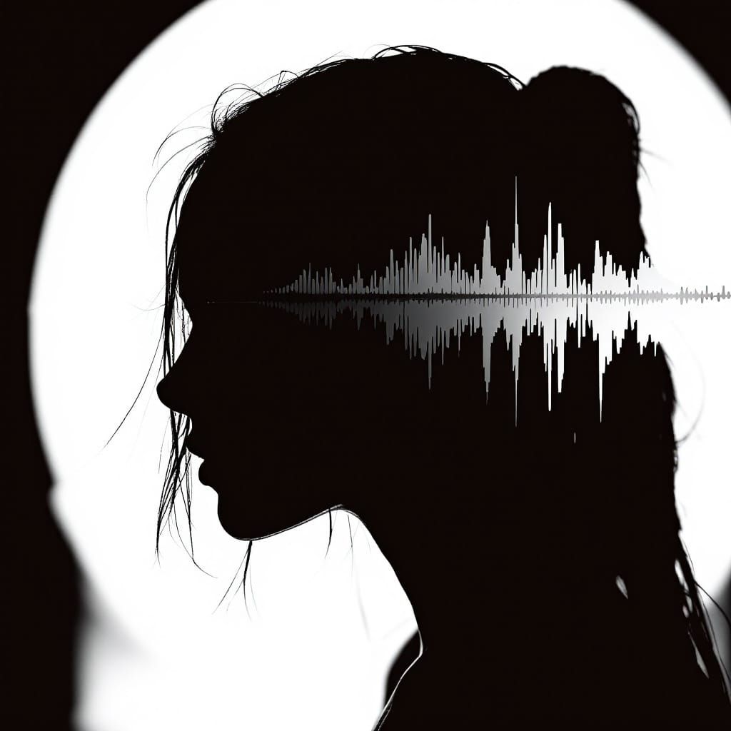 Dark Female Silhouette Against Harsh Light