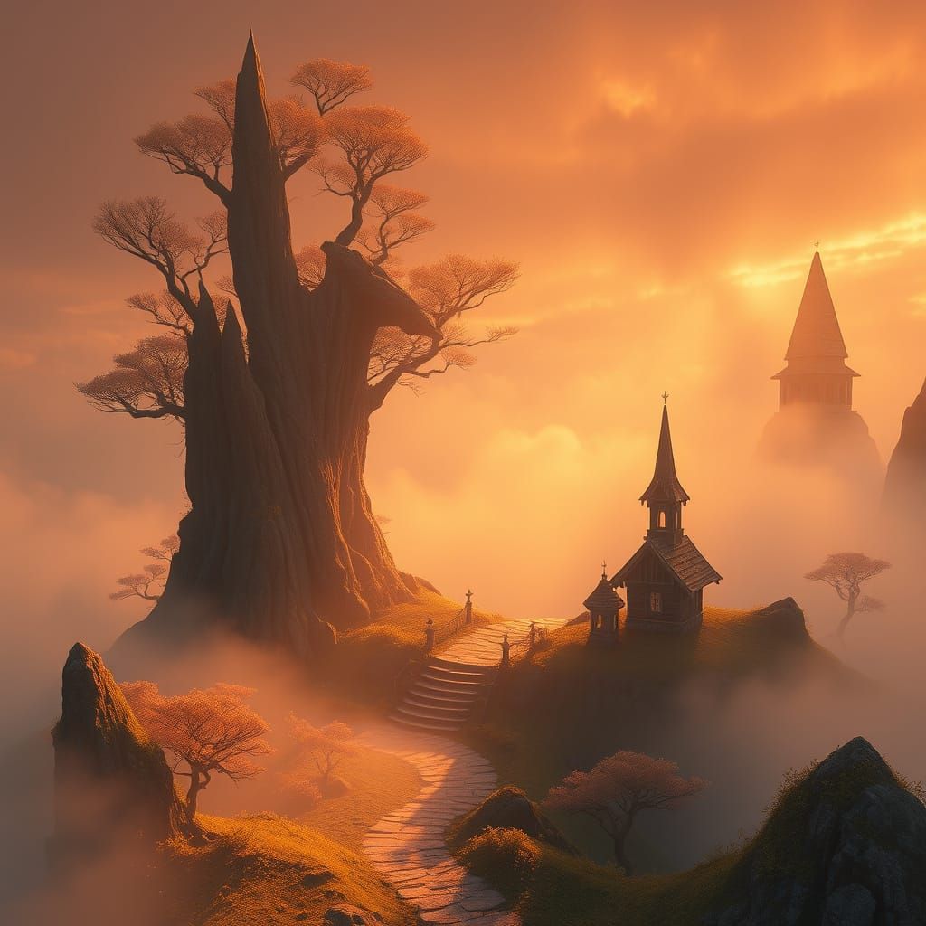 Golden Light Illuminates Enchanted Realm in Hyper-Realistic ...