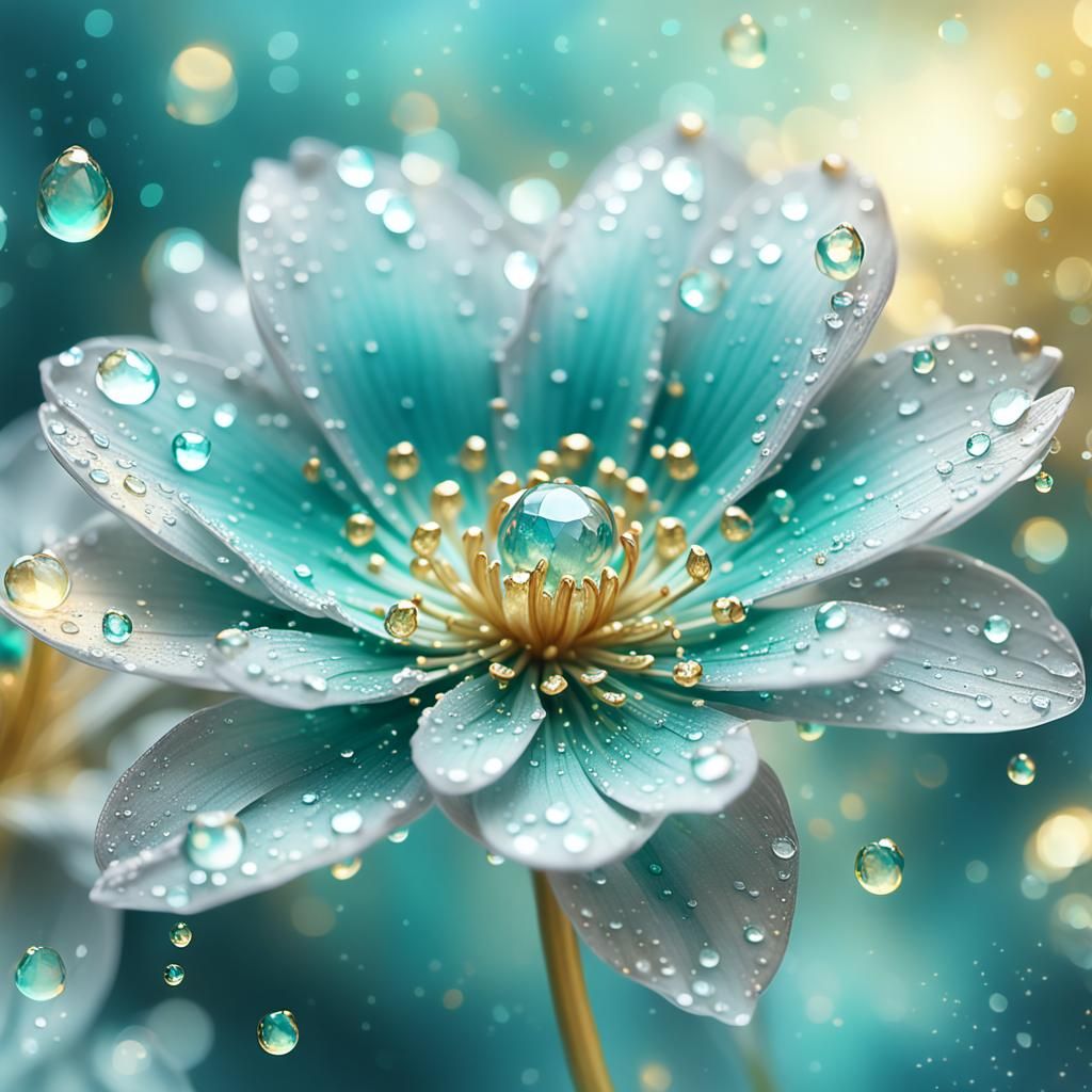 Silver Flower in Ethereal Watercolor Lighting