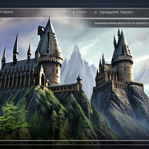Detailed Matte Painting of Hogwarts in 8k
