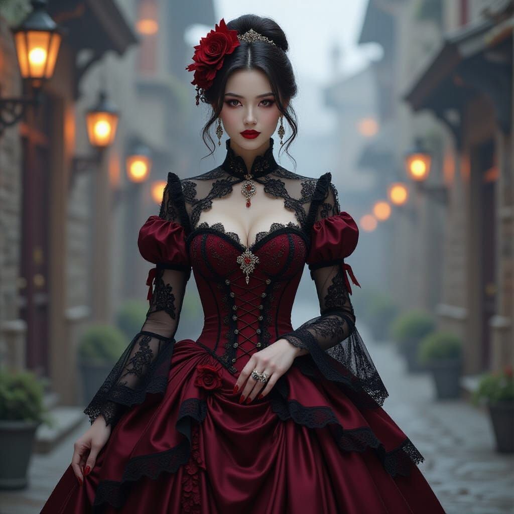 Gothic Chinese Vampire at Victorian Masquerade