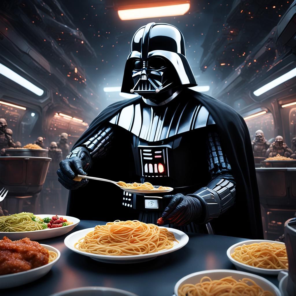 Darth Vader's Pasta Lunch in Death Star Canteen