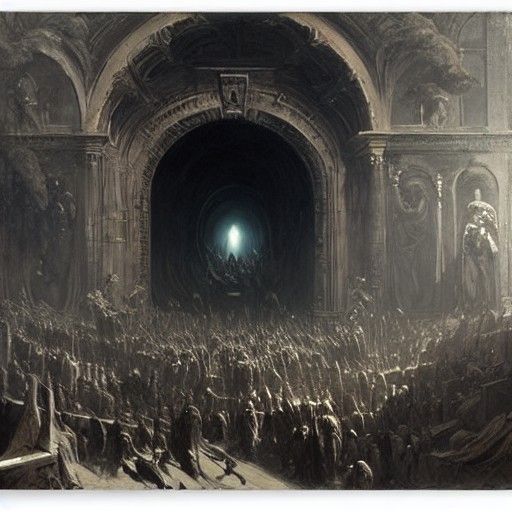 Gates of Hell: A Dark Fantasy Engraving