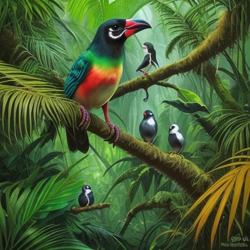Lush and Colorful Rainforest Wildlife