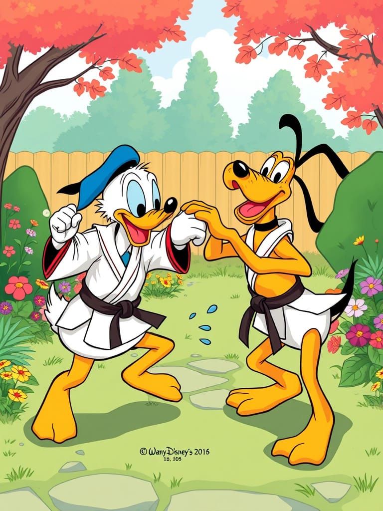 Donald Duck and Pluto's Karate Match