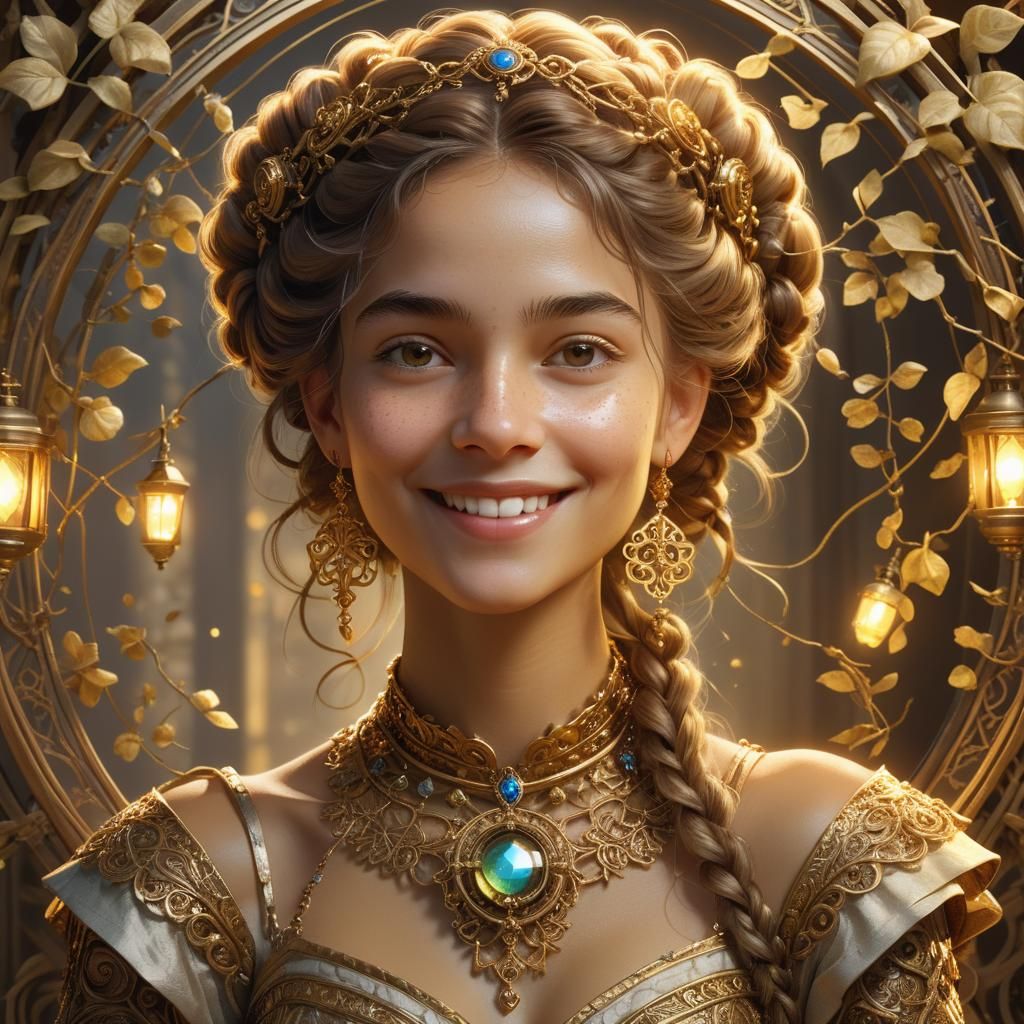 Steampunk Woman Portrait with Baroque Ornamentation