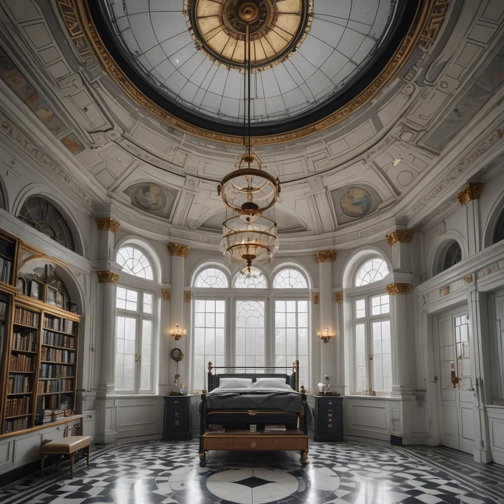 Jugendstil Mansion Bedroom with Steampunk Skylight