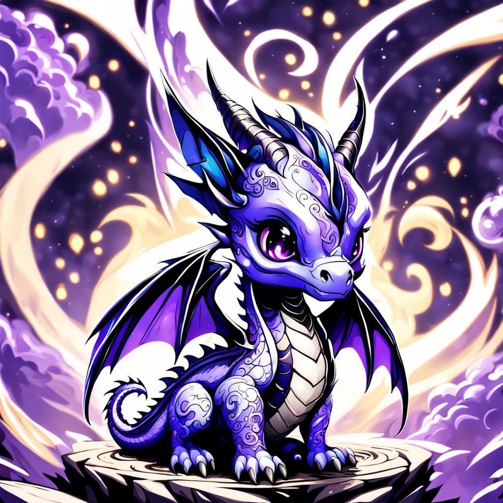 Chibi Baby Dragon in Anime Style