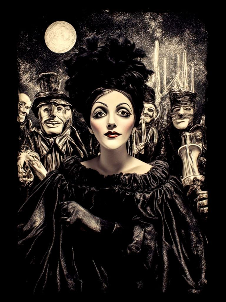 Berlin Cabaret Poster in Weimar Expressionist Style