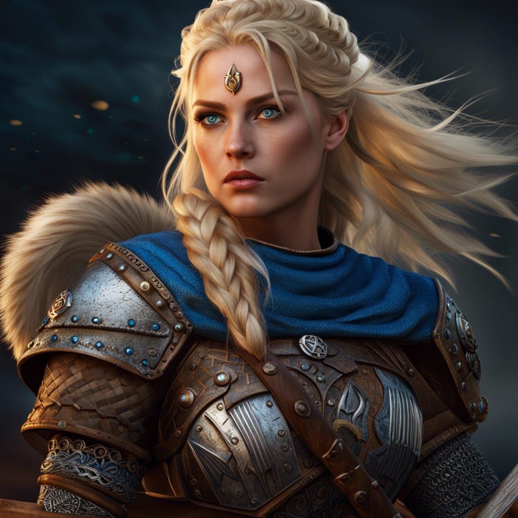 Viking-Inspired Medieval Female Warrior with Axe