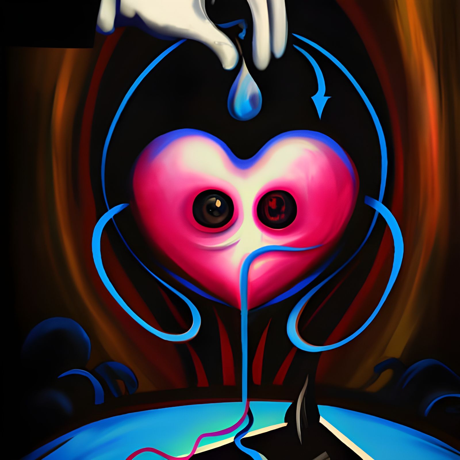 Heart Consumes Soul: Surreal Oil Painting