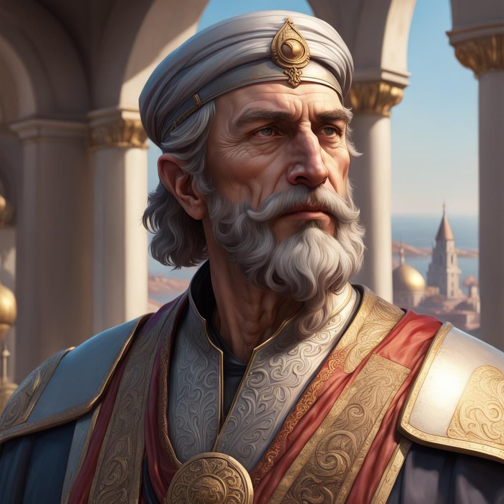 Byzantine General Theodore: Detailed 8K Portrait