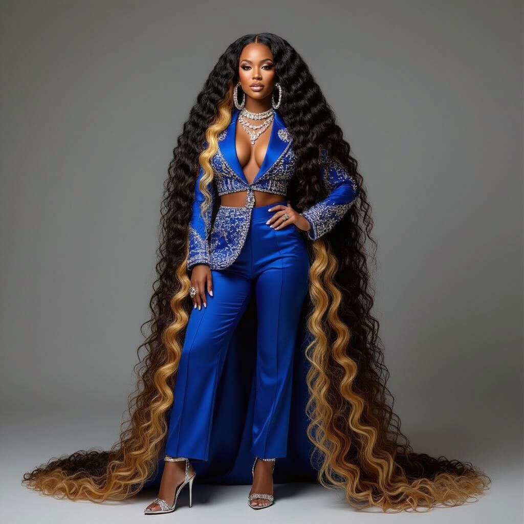 Black Woman with Blonde Hair in Contemporary Portrait