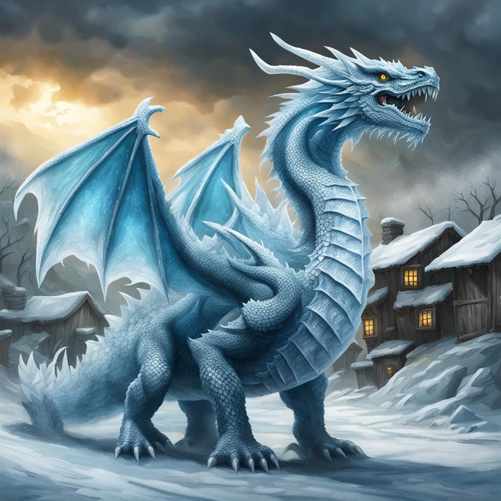 Fearsome Ice Dragon Threatens Rural Village