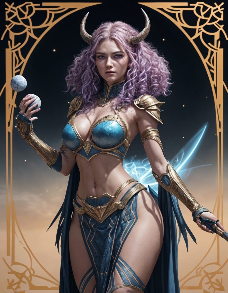 Ethereal Alien Warrior in Golden Armor