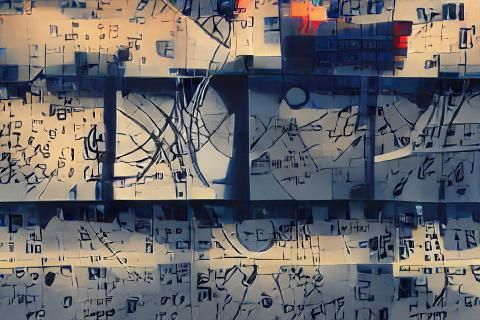 Cosmic Graphic Score in Constructivist Style