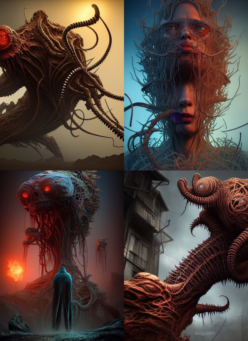 Eldritch Fear Stares Back: Detailed Cinematic Render