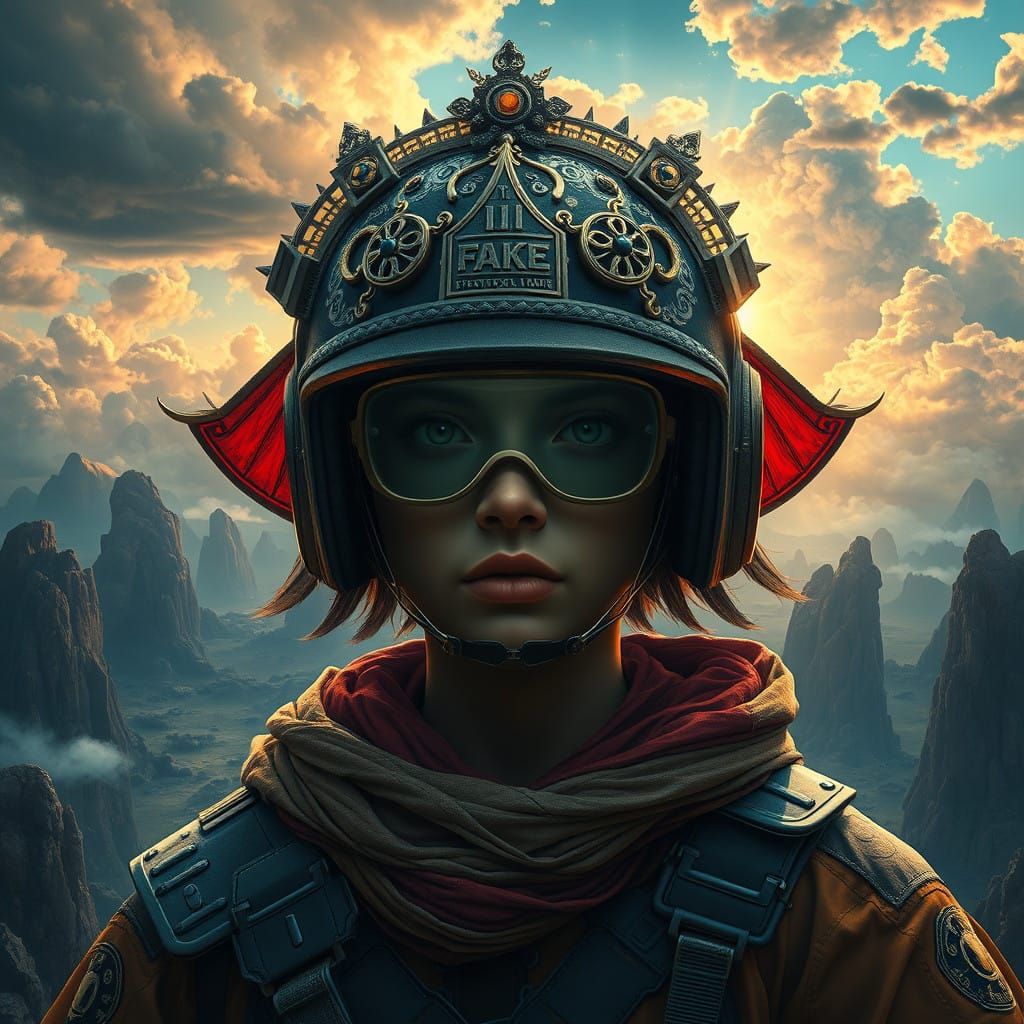 Vigilant Entrepreneur Defies Fake News in Vibrant Fantasy Wo...