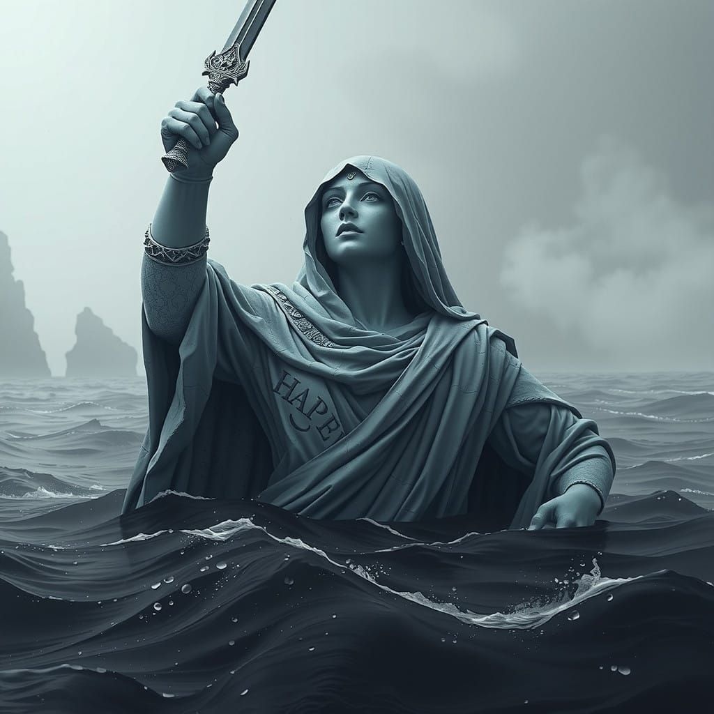 Ancient Sea Goddess Rising from the Depths