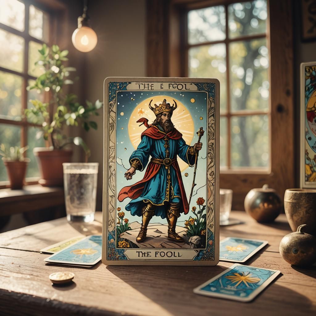 The Fool Tarot Card in High-Key Photography