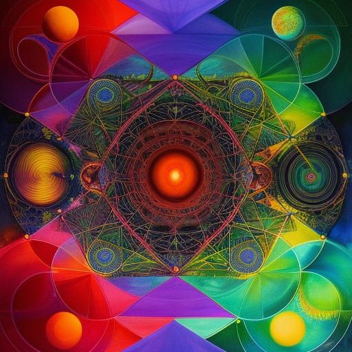 Abstract Universe Schematic with Liquid Crystal Details