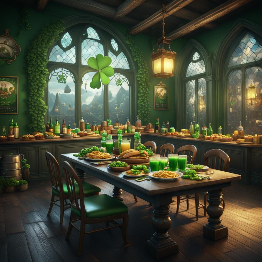 St. Patrick's Day Feast: Detailed Matte Painting