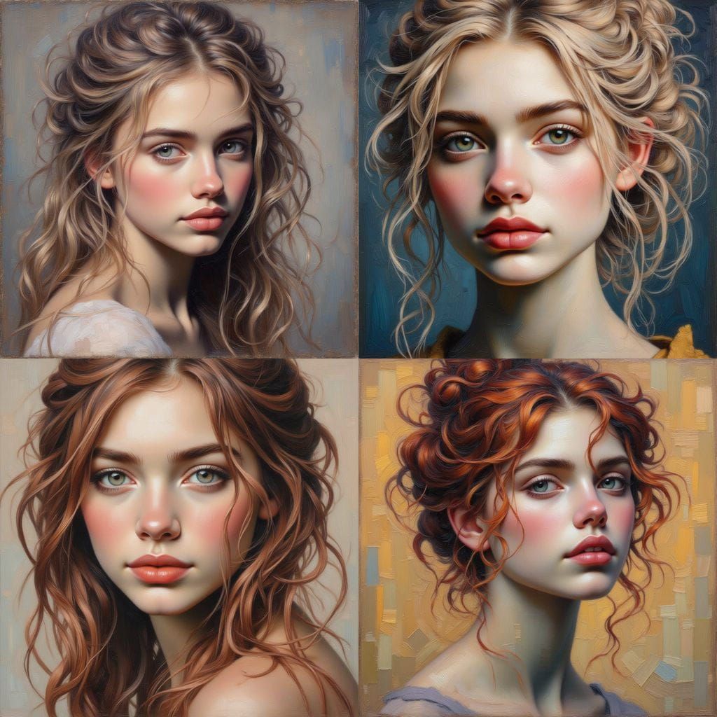 Realistic Impasto Oil Portrait with Visible Brushstrokes