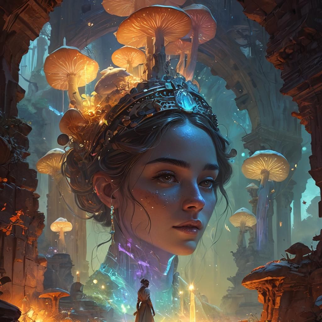 Regal Figure in Mystical Landscape: Fantasy Concept Art