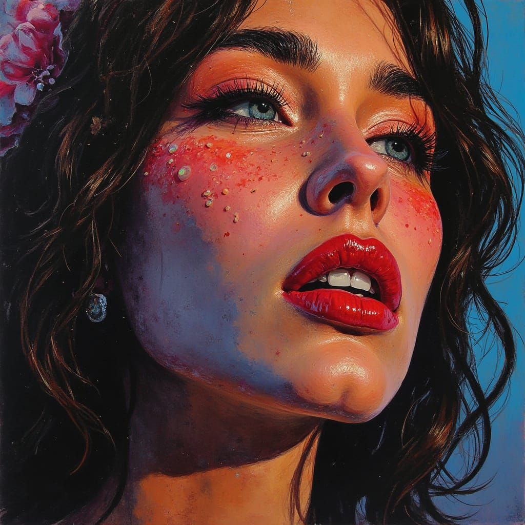 Expressive Colored Pencil Portrait of a Stunning Woman