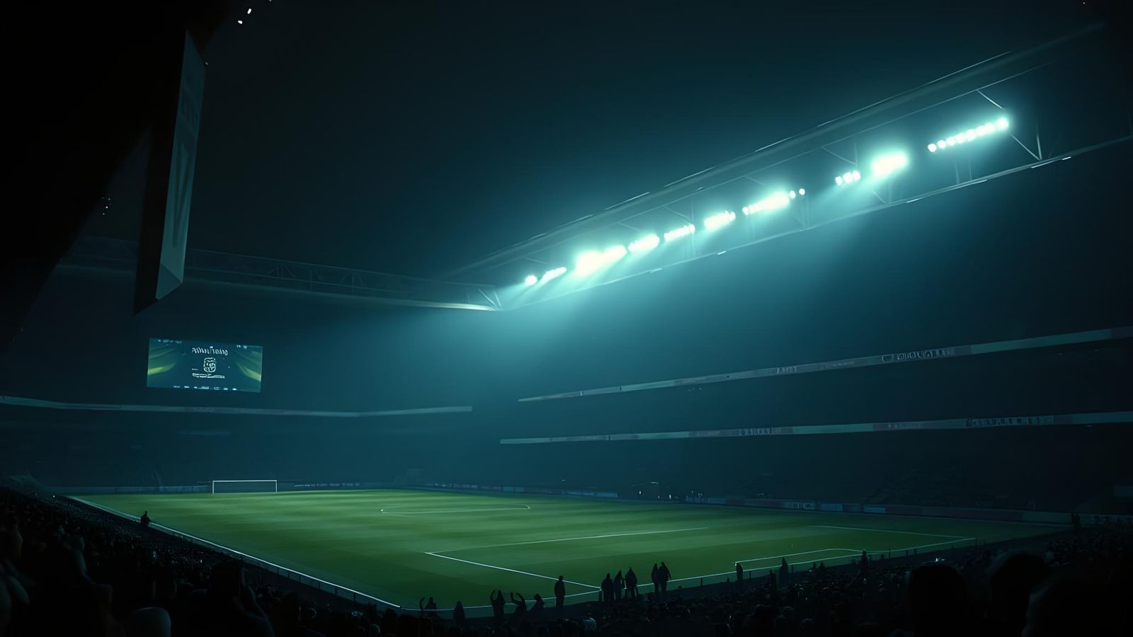 Epic Movie Poster of Soccer Stadium at Night