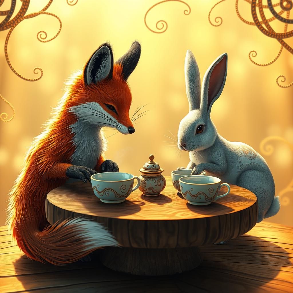 Steampunk Tea Party with Fractal Zentangle Details